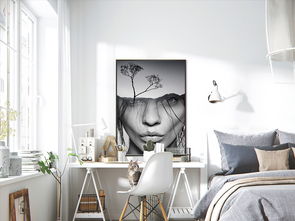 融合自然与艺术 现代美式黑白抽象风景人像装饰画的独特魅力